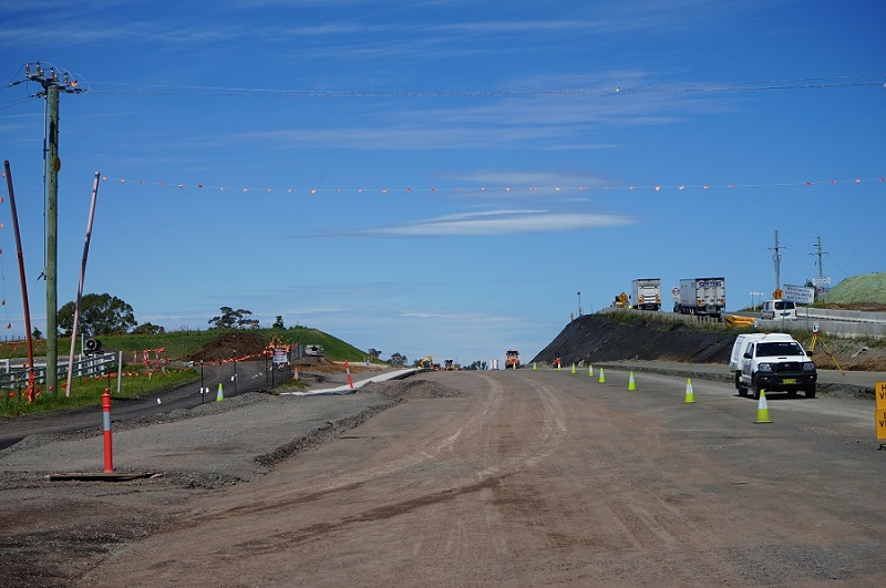 Looking south from the northernmost part of the upgrade near Croziers Road