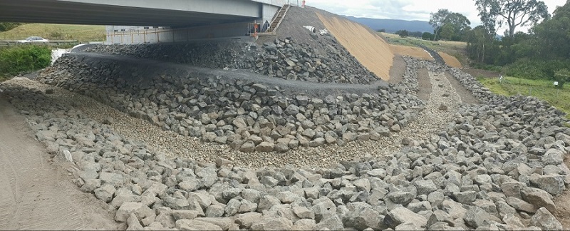 Rock work at Flying Fox Creek bridge