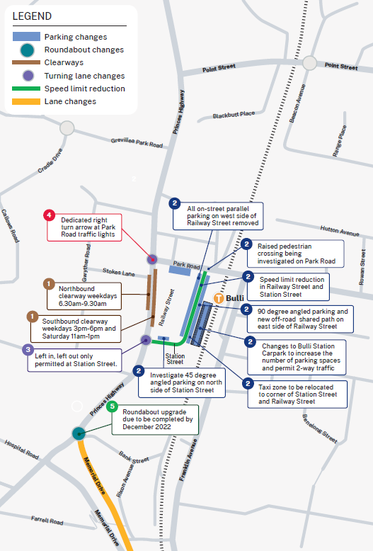 Parking changes map