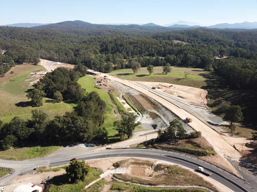 Looking south west across the new alignment near Dignams Creek (May 2018)