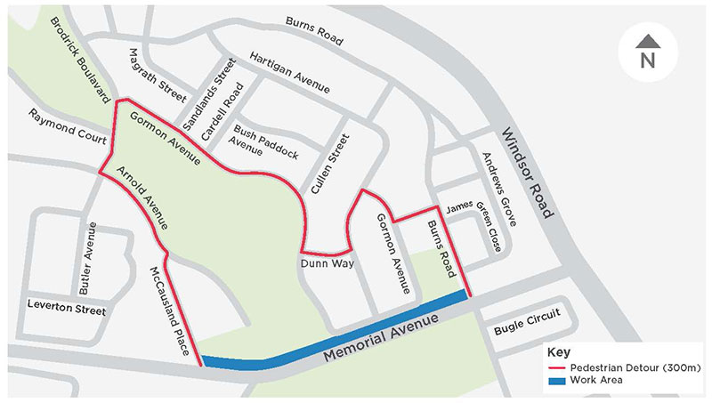 Memorial Avenue detour map