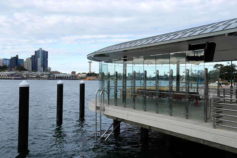 Upgraded shelter at the new McMahons Point wharf
