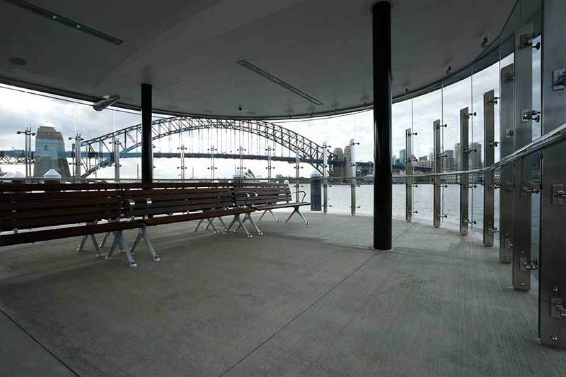 Improved seating and waiting area at the new McMahons Point wharf