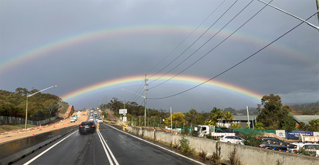 Rainbow over Mona Vale Road