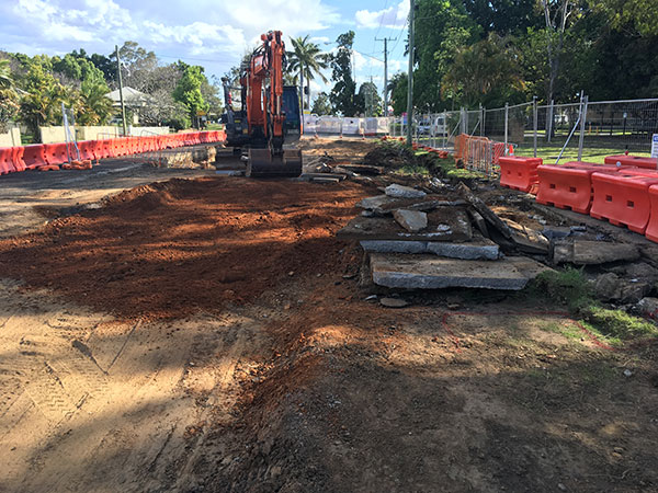 Earthworks underway adjacent to the TAFE on Clarence Street (October 2018)