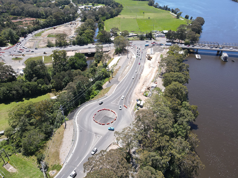 Roundabout construction on Illaroo Road