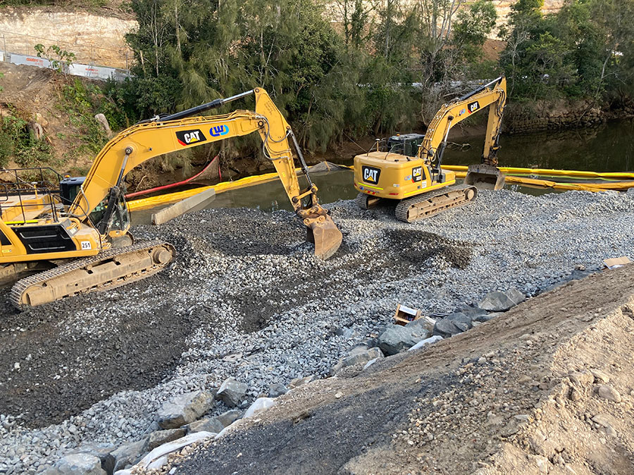 Bomaberry Creek piling platform