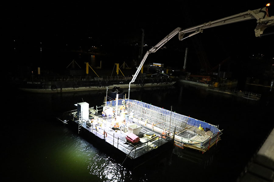 Concrete pours for the new bridge