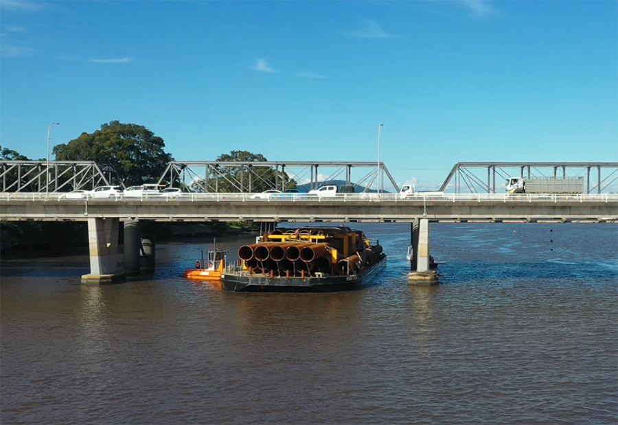 Barge Under Bridge