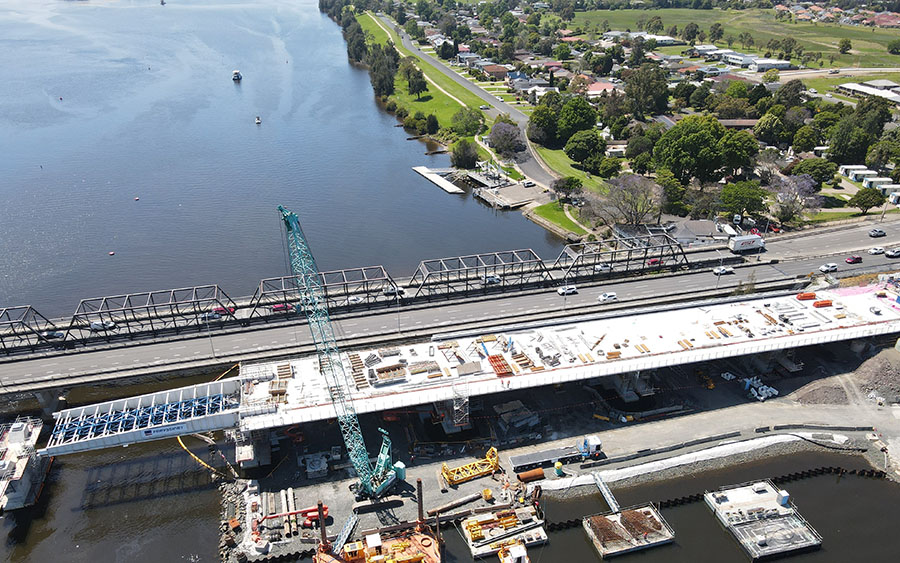 Launched bridge deck segments