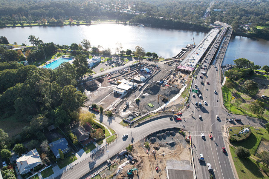 Nowra Bridge Project - Looking north over the casting yard