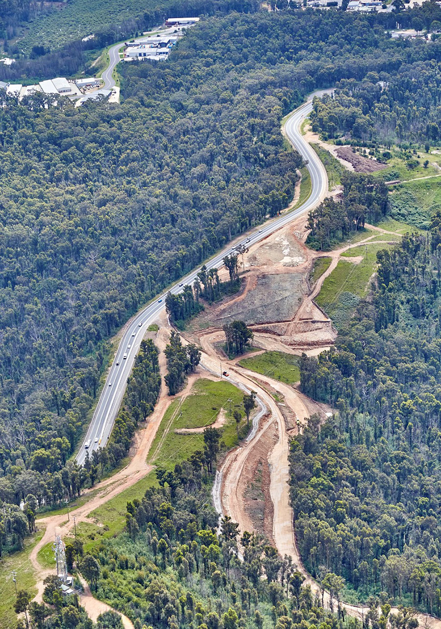 Earthworks adjacent to the Princes Highway
