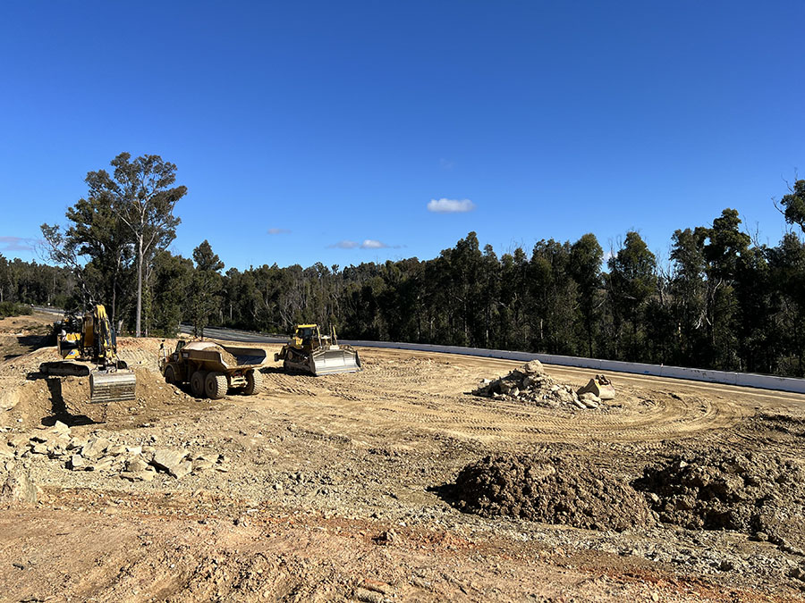 Work progressing for the new roundabout on the Princes Highway