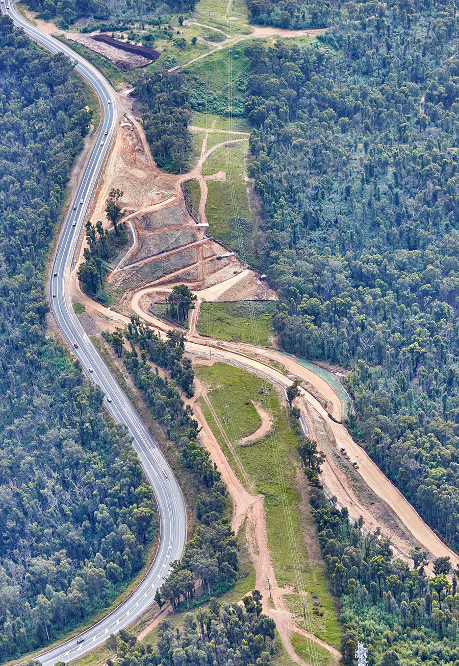 Earthworks near the Princes Highway looking north