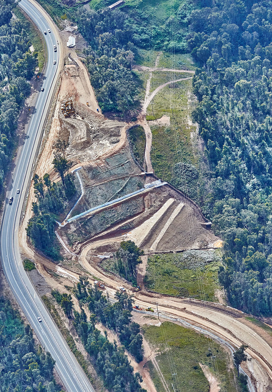 Earthworks next to the Princes Highway to allow for the future road alignment