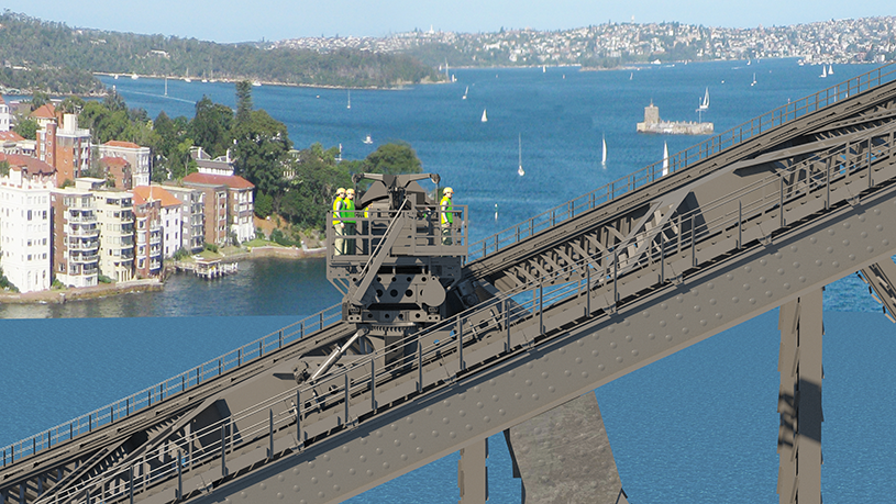 Artists impression of a new arch unit on one side of the bridge, close up view