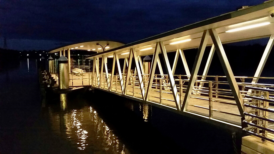 Sydney Olympic Park wharf at night