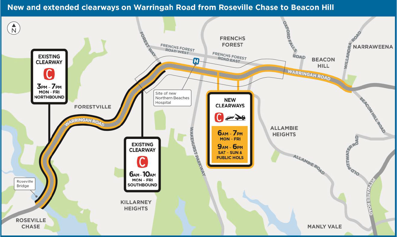 Clearways map