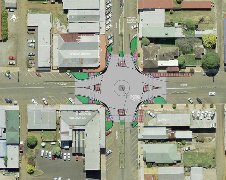 Concept plan for Dorrigo town centre roundabout