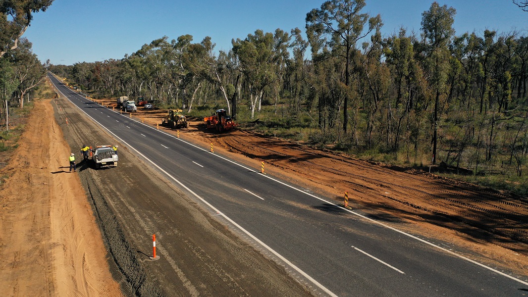 The Stimulus funded Pilliga Widening project during construction