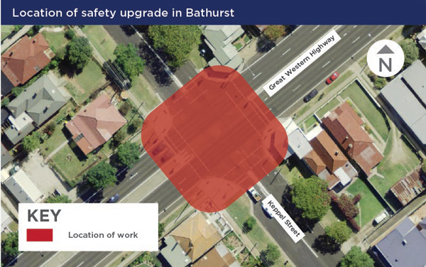 Location of safety upgrade in Bathurst