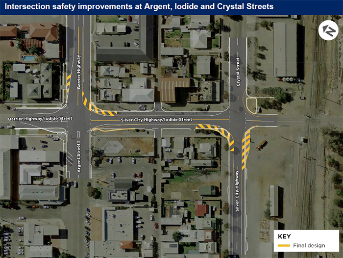 Intersection safety improvements ar Argent, Iodide and Crystal Streets map