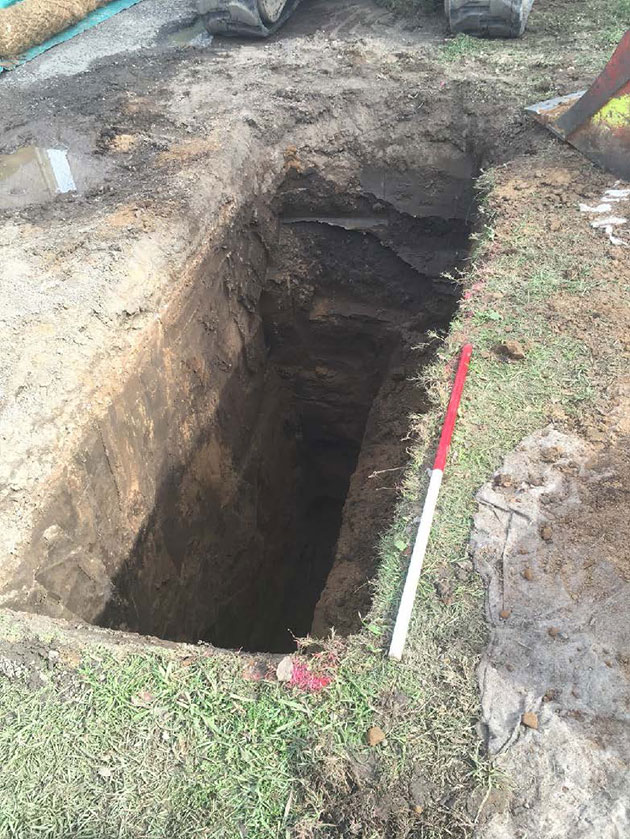 A typical Aboriginal test pit excavation, on the northern side of the Hawkesbury River