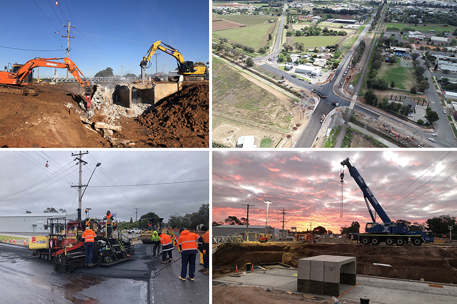 Images of Yoogali intersection upgrade work