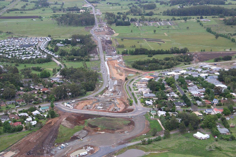Looking south at the new highway being built near Kangaroo Valley Road - October 2015