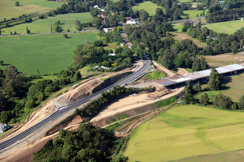 Looking south west at the new northern interchange for Berry - December 2015