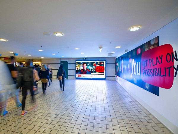 Advertising station concourse