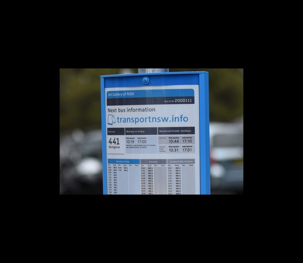 Art Gallery of NSW bus stop timetable