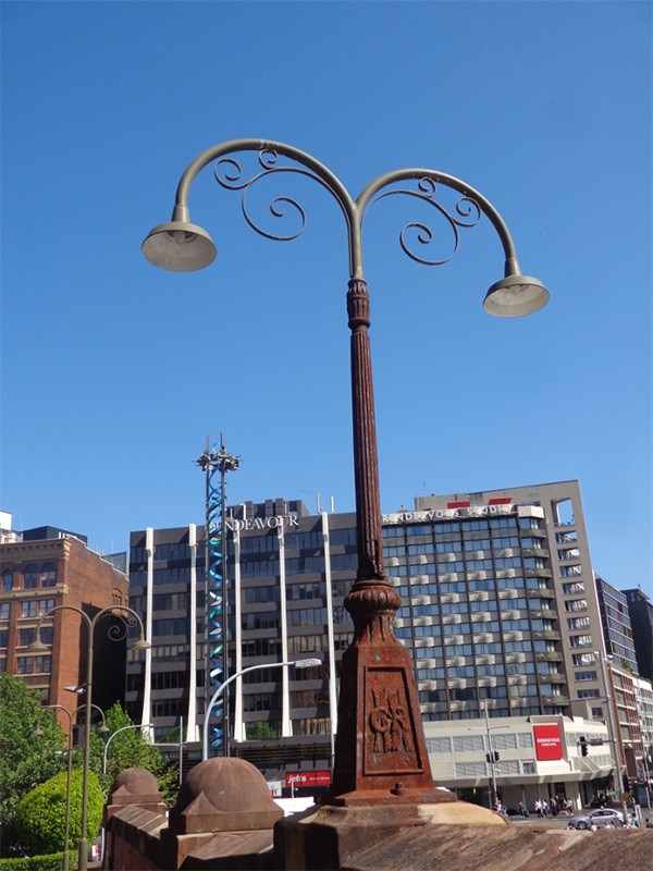 Central Station: Original lamp outside Adina Hotel which a cast was taken for replica fabrication.