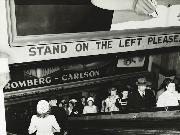 Wynyard escalators in 1948. Source State Records and Archives