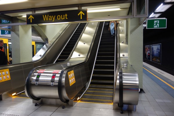 Set of new escalators at Edgecliff Station