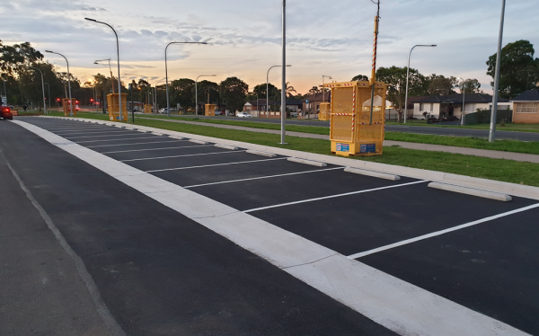 Photo of the completed Prairiewood Commuter Car Park