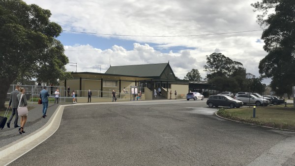 Image of Wauchope Station showing upgraded ramp with new handrails providing access to station building