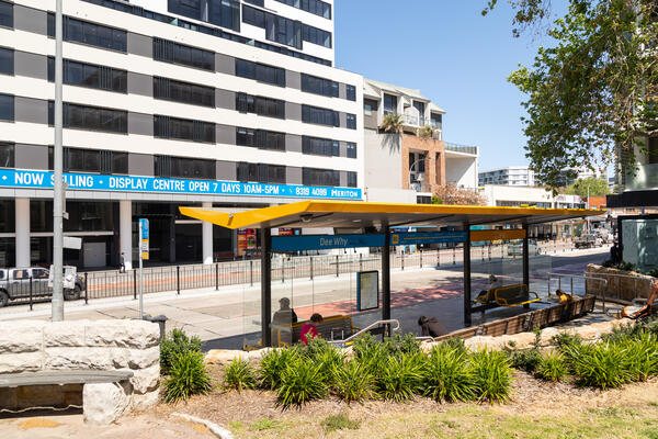 A new outbound bus shelter with real-time Passenger Information Display