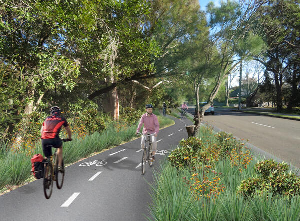 AFTER - Denman Ave, Caringbah proposed two-way cyclepath
