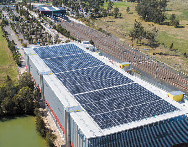 Image of solar panels on Leppington Multi-Storey Commuter Car Park