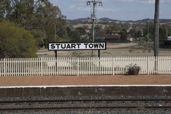 Fence and station sign
