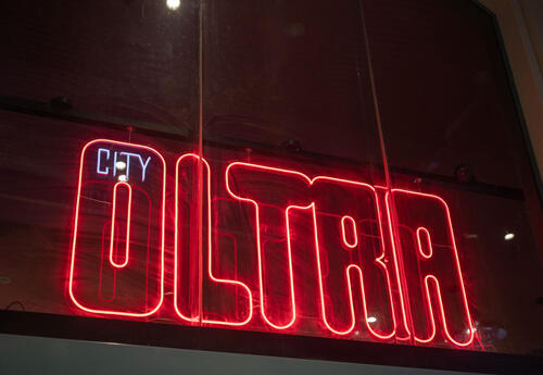 neon sign displaying ULTRA word