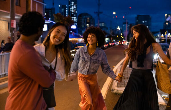 Safer Cities: Group of women at night