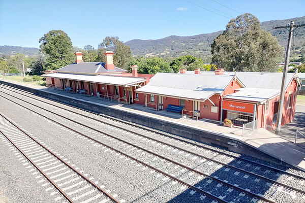 A current day view of the station and nearby area