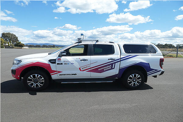 Automated Smart Ute at the Future Mobility Testing and Research Centre, Cudal NSW. 