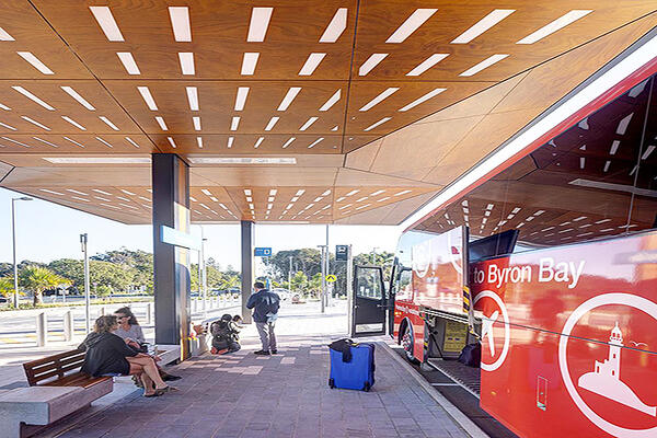 Byron Bay Interchange with commuters