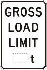 Gross load limit sign