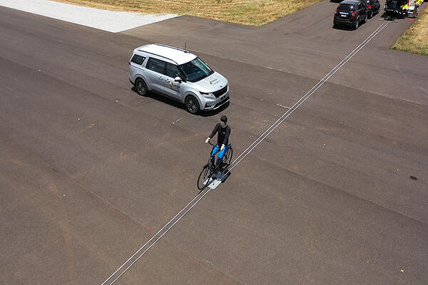 Testing with cyclist model at Future Mobility Testing and Research Centre
