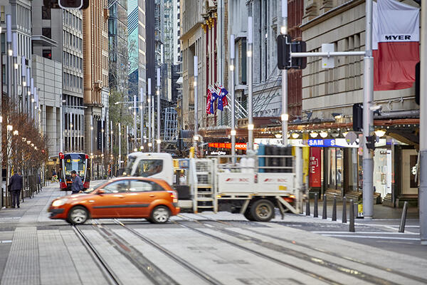 Freight vehicle in Sydney, CBD