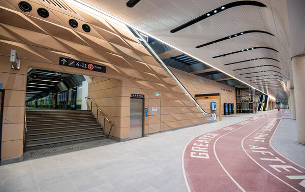 View of All Alongside Of Each Other by Rose Nolan at Sydney's Central Station.